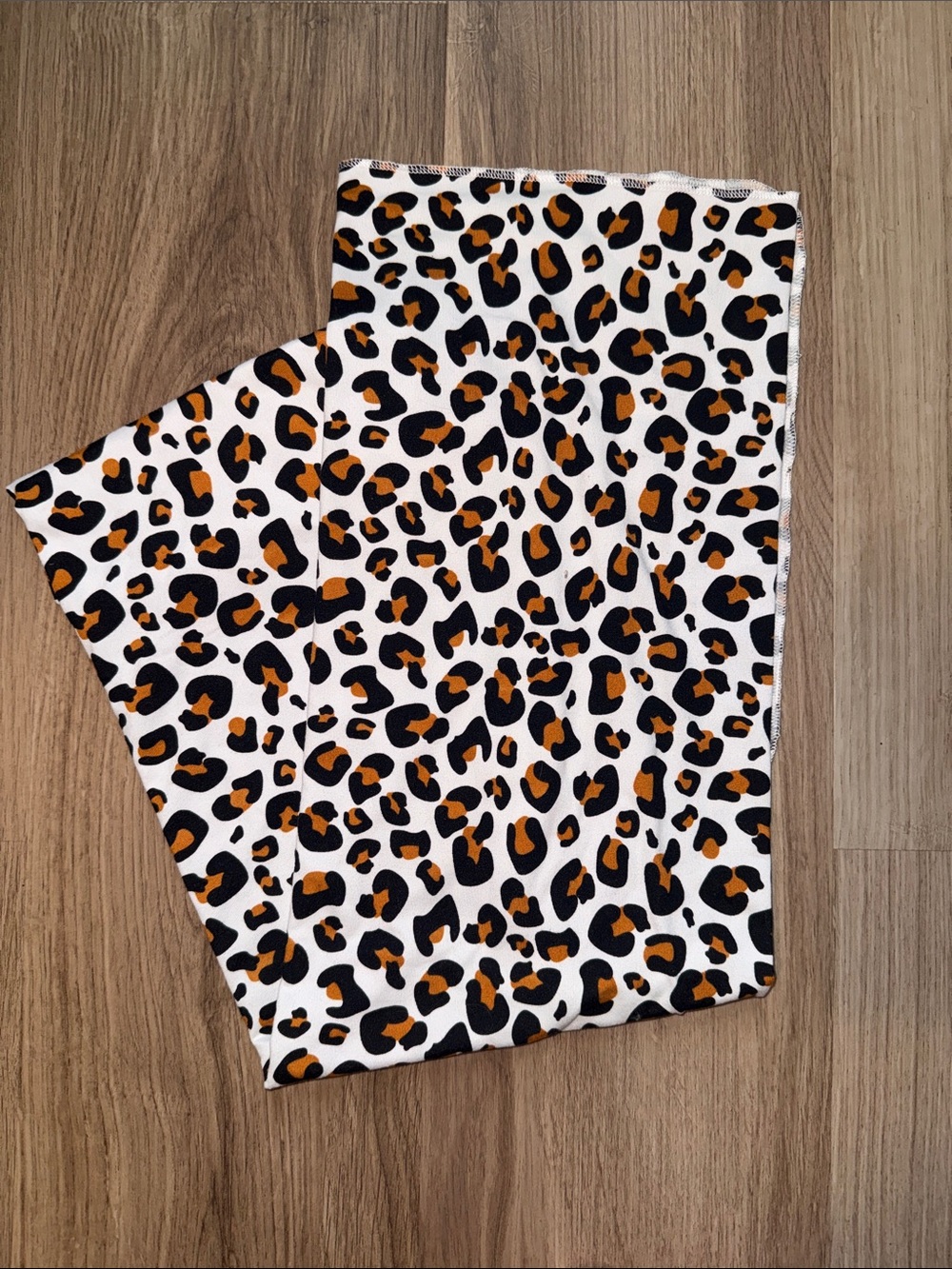 Leopard Print Swaddle blanket - Black & Tan on White